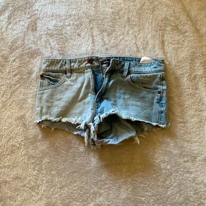 Denim short shorts